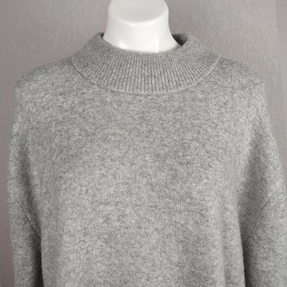 J Crew Chunky Crewneck Cropped Sweater Supersoft Yarn Gray Merino Wool Blend XL - Picture 10 of 16